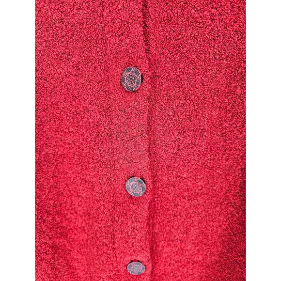 Coldwater Creek Women's Red Button-Up Collared Long Sleeve Cardigan Size M - Picture 2 of 4
